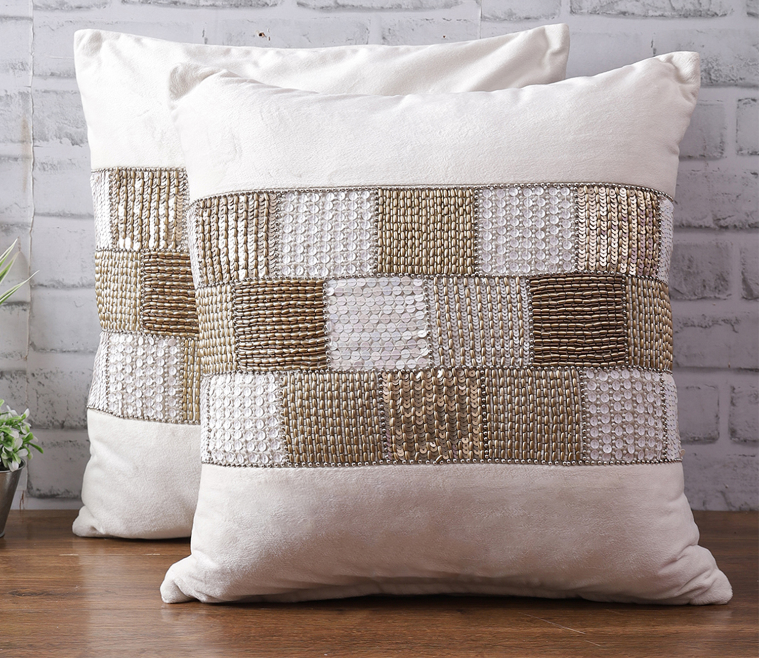 Beaded Cushion Cover